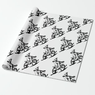 Papel De Regalo Bici y jinete simples de Motorcross