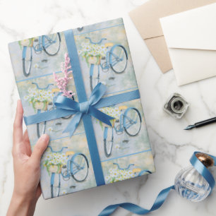 Papel De Regalo Bicicleta azul con marines