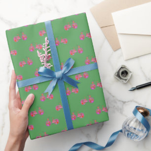 Papel De Regalo Bicicleta de época colorida con Ilustracion de flo