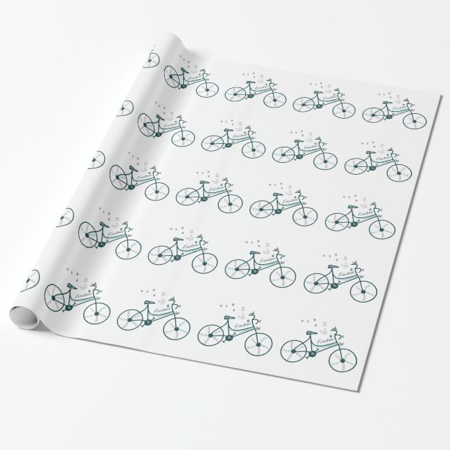 Papel De Regalo Bicicleta de libertad con diseño de mariposas (Desenrollado)