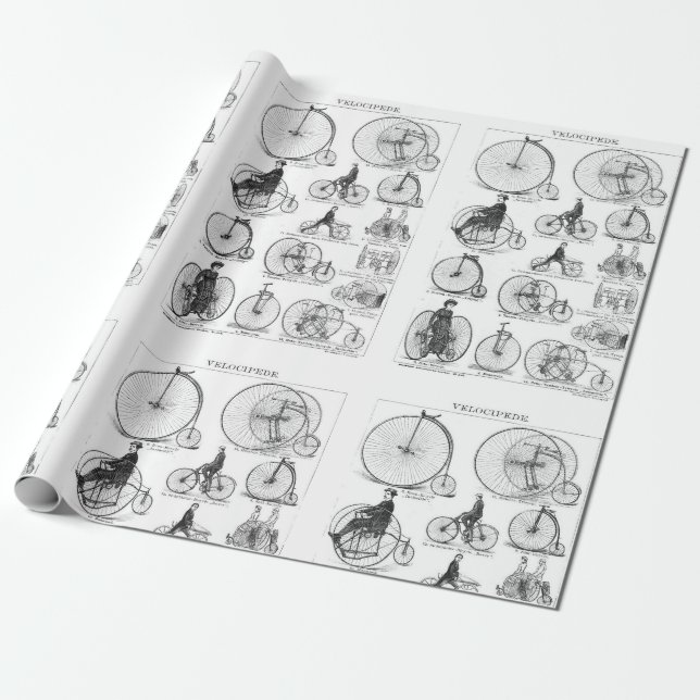 Papel De Regalo Bicicleta de rueda alta Penny Farthing (Desenrollado)