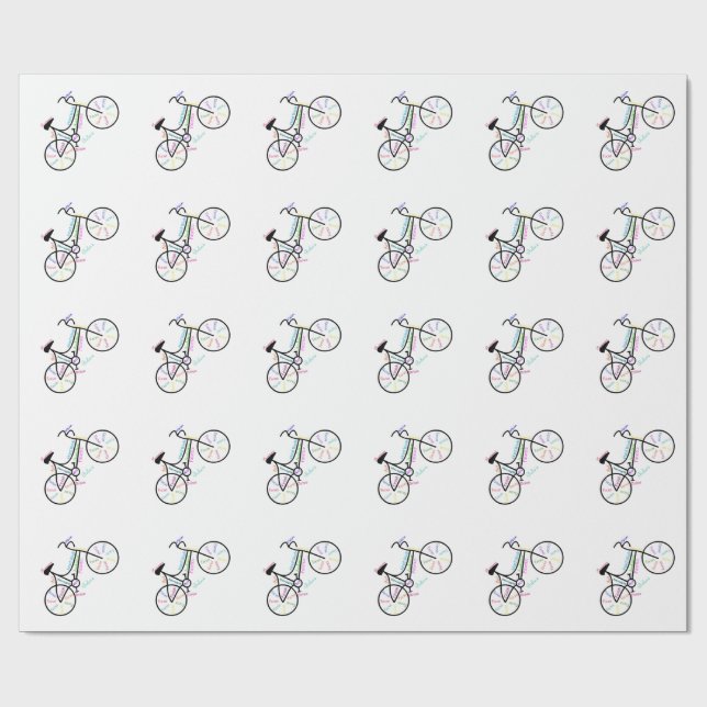 Papel De Regalo Bicicleta, deportes de bicicleta, palabras motivac (Superficie plana)