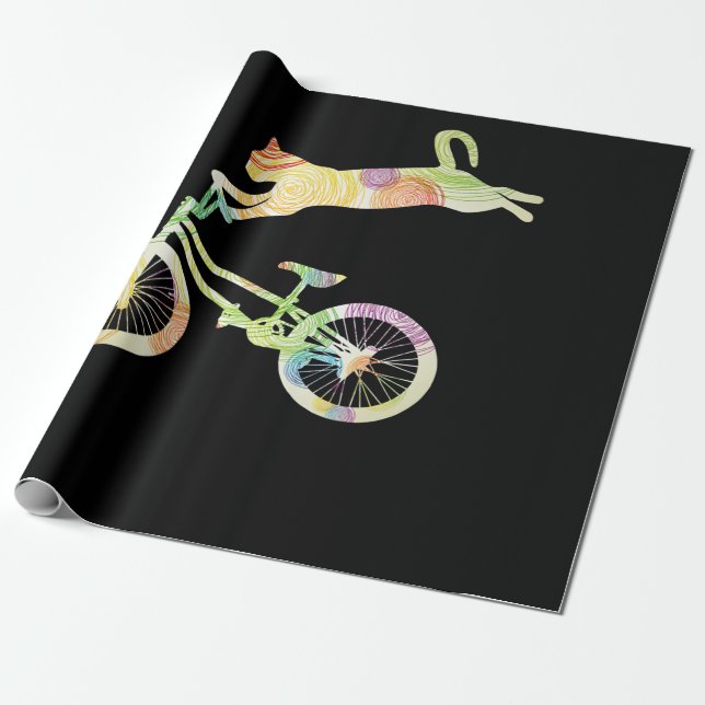 Papel De Regalo Bicicleta para gatos - Tu colección de regalos (Desenrollado)