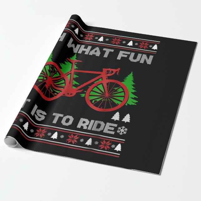 Papel De Regalo Bicicleta Qué moto desagradable Navidades suéter (Desenrollado)