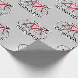 Papel De Regalo Bicicleta roja con texto de cicólogo sobre el grit