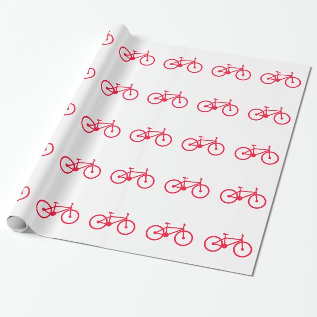 Papel De Regalo Bicicleta roja escarlata (Desenrollado)