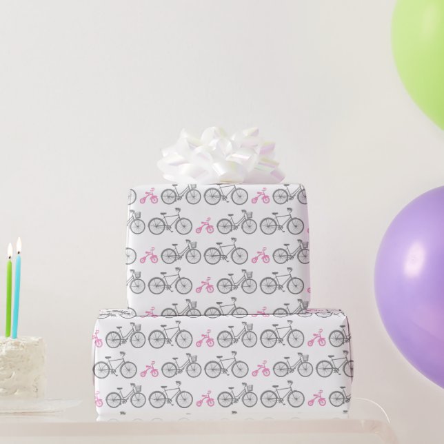 Papel De Regalo Bicicleta rosa (Regalos de fiesta)