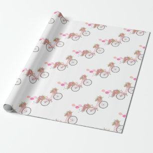 Papel De Regalo Bicicleta rosa caprichosa