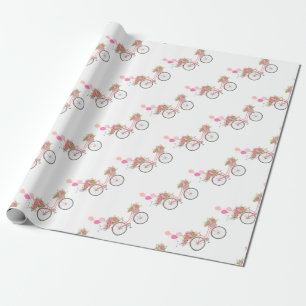Papel De Regalo Bicicleta rosa caprichosa