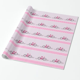 Papel De Regalo Bicicleta rosa con cinta rosa