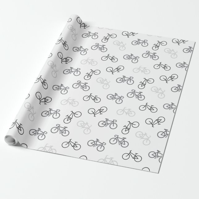 Papel De Regalo Bicicletas negras y grises (Desenrollado)