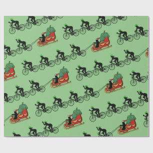 Papel De Regalo Bicicletas que sacan el Sleigh de Santa