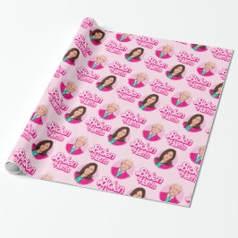 Papel De Regalo Biden Harris Pink Birday