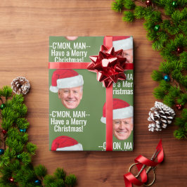 Papel De Regalo Biden - Joe Santa Hat - Hombre de Vamos