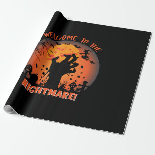 Papel De Regalo Bienvenidos A Halloween A La Pesadilla