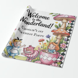 Papel De Regalo Bienvenidos Al Fiesta De Nacimiento De Wonderland