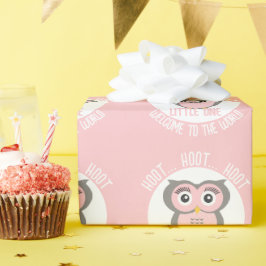 Papel De Regalo Bienvenidos al mundo a los "Hoot de Lechuza Rosa"