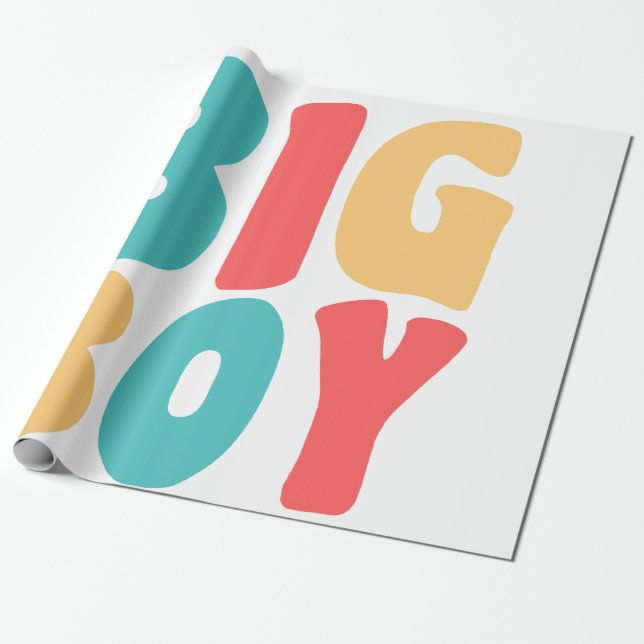 Papel De Regalo Big Boy Funny Dice Niños Pequeños (Desenrollado)