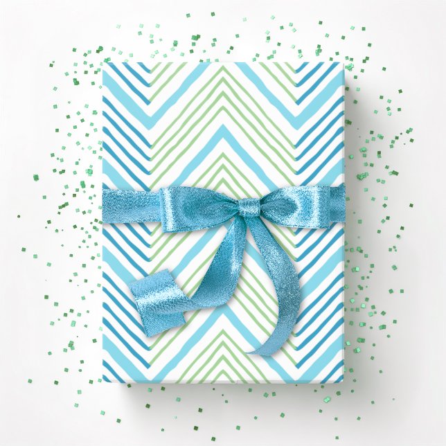 Papel De Regalo Big Zag Chevron in Green and Aqua (Subido por el creador)