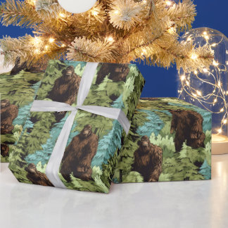 Papel De Regalo Bigfoot Gruñón en lo Profundo del Bosque