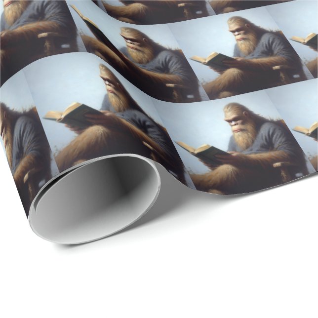 Papel De Regalo Bigfoot Leyendo (Esquina del rollo)
