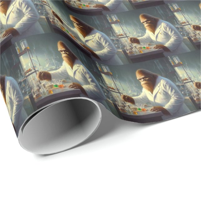 Papel De Regalo Bigfoot Scientist (Esquina del rollo)