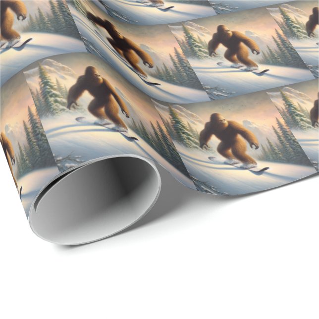 Papel De Regalo Bigfoot Snowboarding (Esquina del rollo)