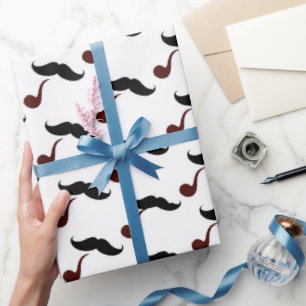 Papel De Regalo Bigote del día de padre de la diversión y abrigo