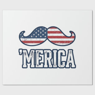 Papel De Regalo Bigote Patriótico América Angustiada Diseño Vector