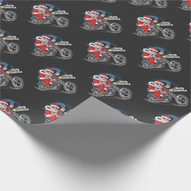 Papel De Regalo Biker Santa (Esquina)