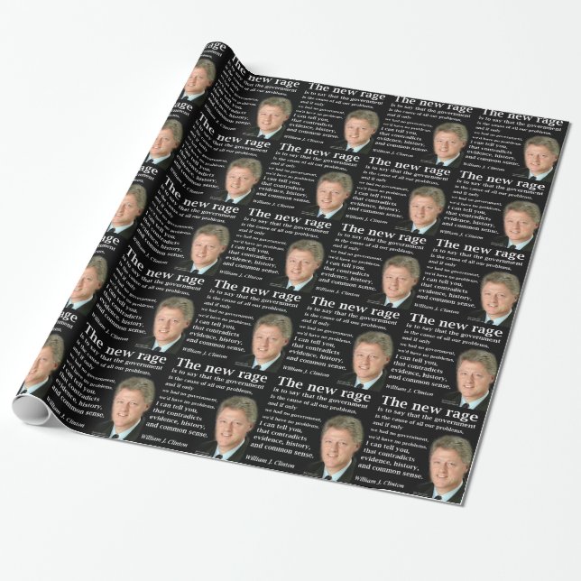 Papel De Regalo Bill Clinton Sin presupuesto del gobierno (Desenrollado)