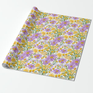 Papel De Regalo Billy Botones Y Blooms Florales De Daisy