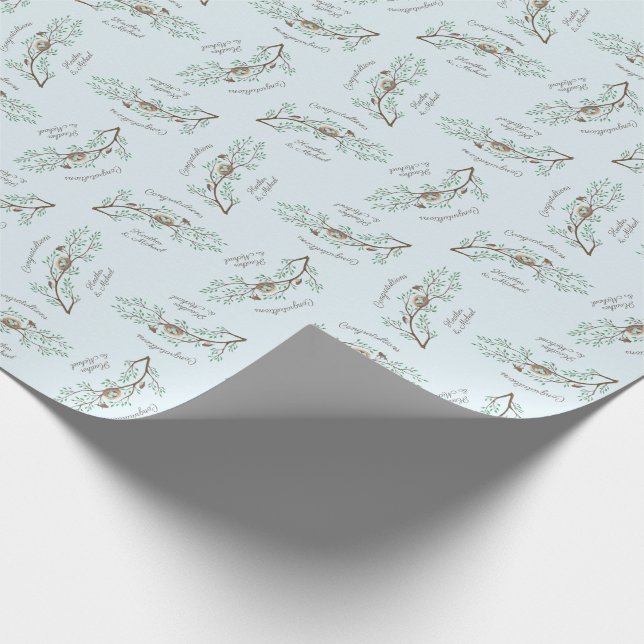 Papel De Regalo Bird Baby Shower Spring (Esquina)