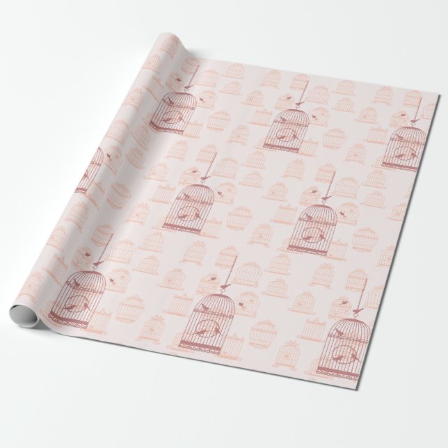 Papel De Regalo Bird Cages (Desenrollado)