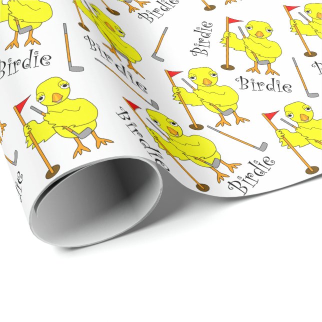 Papel De Regalo Birdie Golfing Chick (Esquina del rollo)