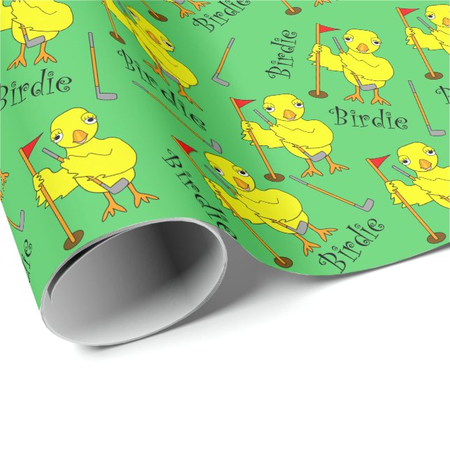 Papel De Regalo Birdie Golfing Chick (Esquina del rollo)
