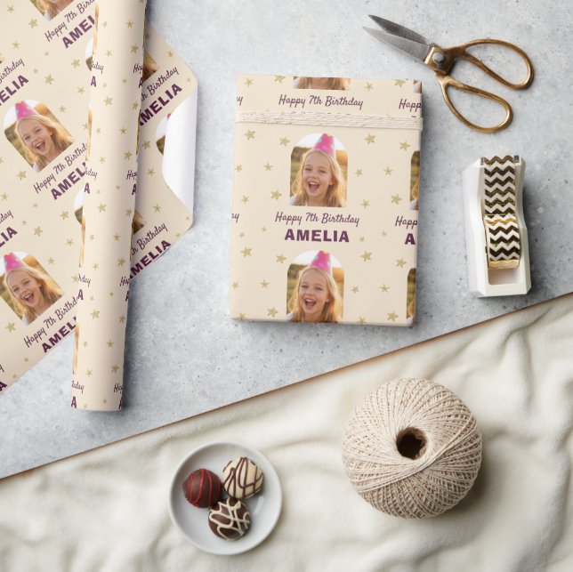 Papel De Regalo Birthday Personalized Photo Wrapping  (Artesanía)