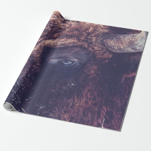 PAPEL DE REGALO BISON EN EL INVIERNO (Desenrollado)