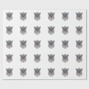Papel De Regalo Bison Patriótico Águila Cresta Animal Híbrido Patr