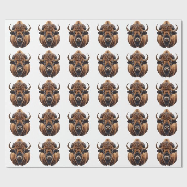 Papel De Regalo Bisonte / Búfalo (Superficie plana)