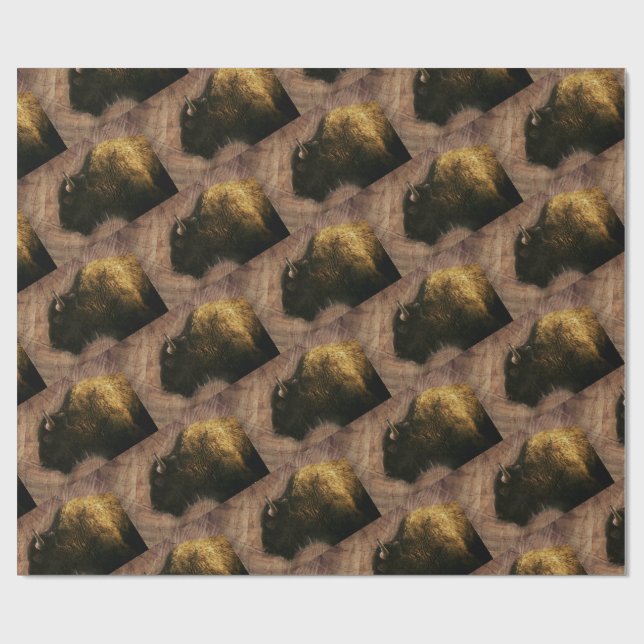 Papel De Regalo Bisonte de Bosque Búfalo (Superficie plana)