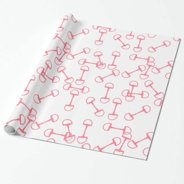 Papel De Regalo Bits de caballos rosados (Desenrollado)