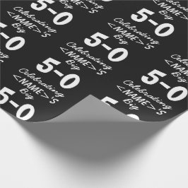 Papel De Regalo Black 50.º cumpleaños personalizado