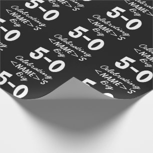 Papel De Regalo Black 50.º cumpleaños personalizado