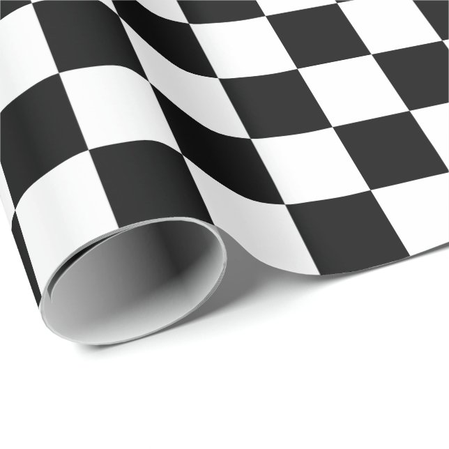 Papel De Regalo Black and White Checkered (Esquina del rollo)
