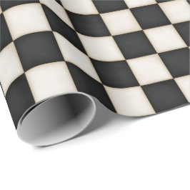 Papel De Regalo Black & Antique White Checkered