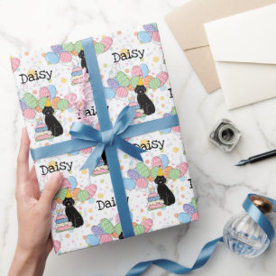 Papel De Regalo Black Aussiedoodle Dog Birday Party