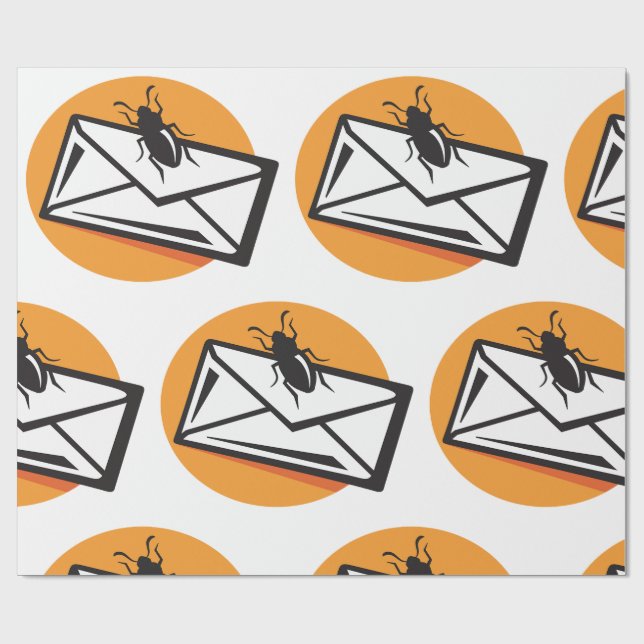 Papel De Regalo Black Beetle Insect on Envelope (Superficie plana)