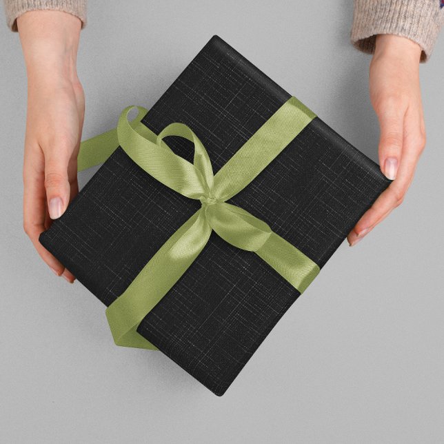 Papel De Regalo Black Blank Beige Linen Clean Fabric Texture (Subido por el creador)