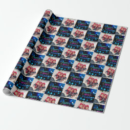 Papel De Regalo Black & Blue Midnight Sparkle Neon Glow New Year 
